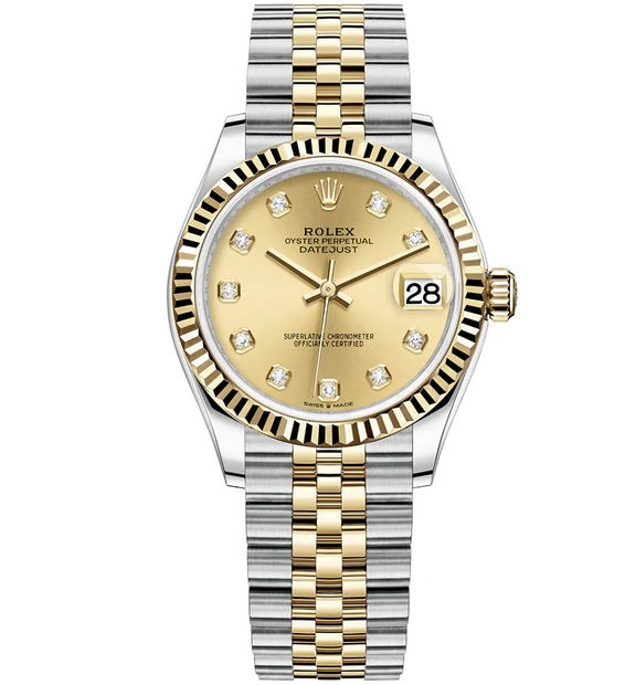 Rolex 278273 Datejust 31mm Champagne Diamond Dial Jubilee Unworn Full Set