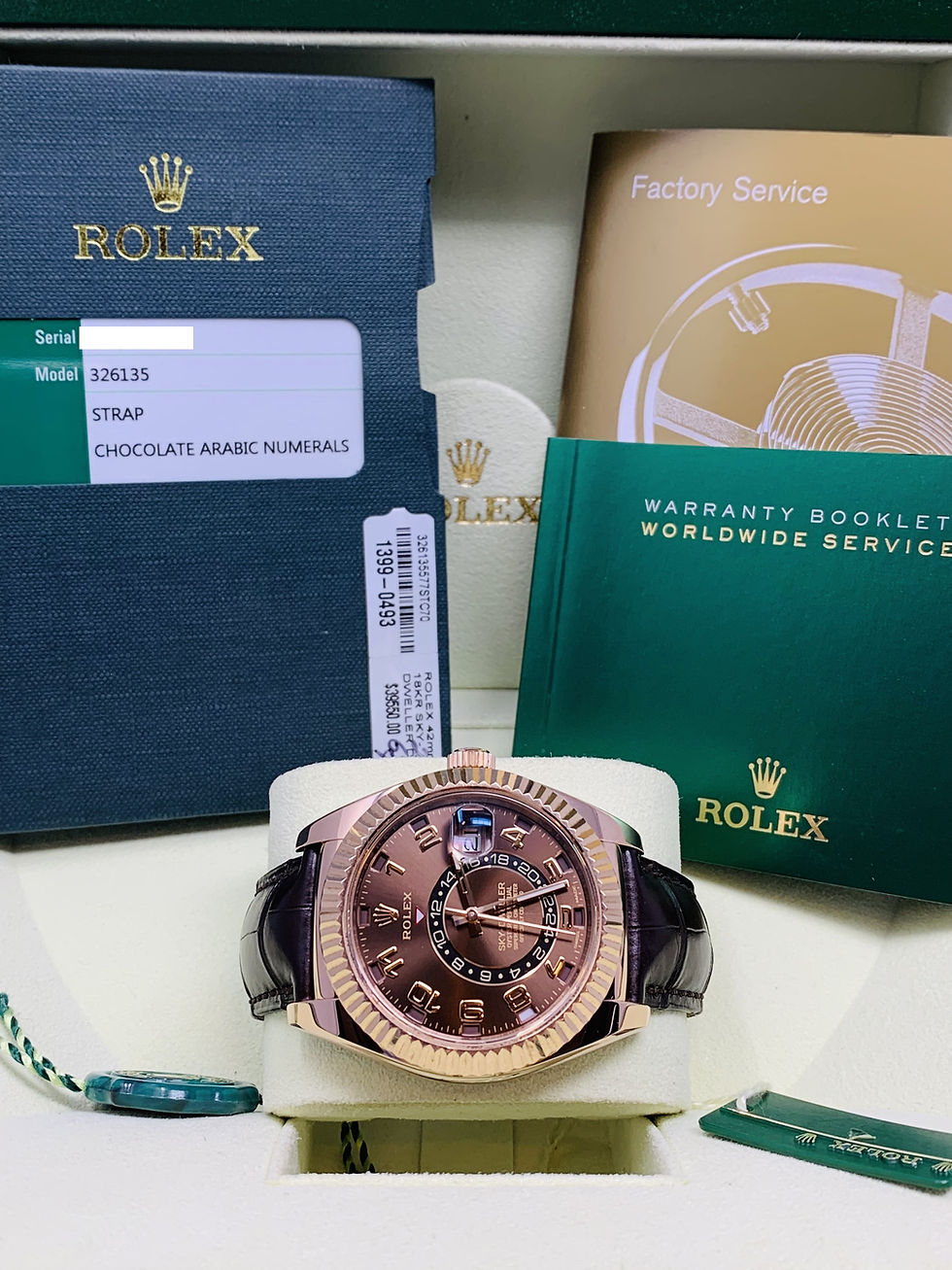 Thumbnail: Rolex Sky-Dweller 42MM Chocolate Arab Dial 18K Rose Gold 326135 *MINT*