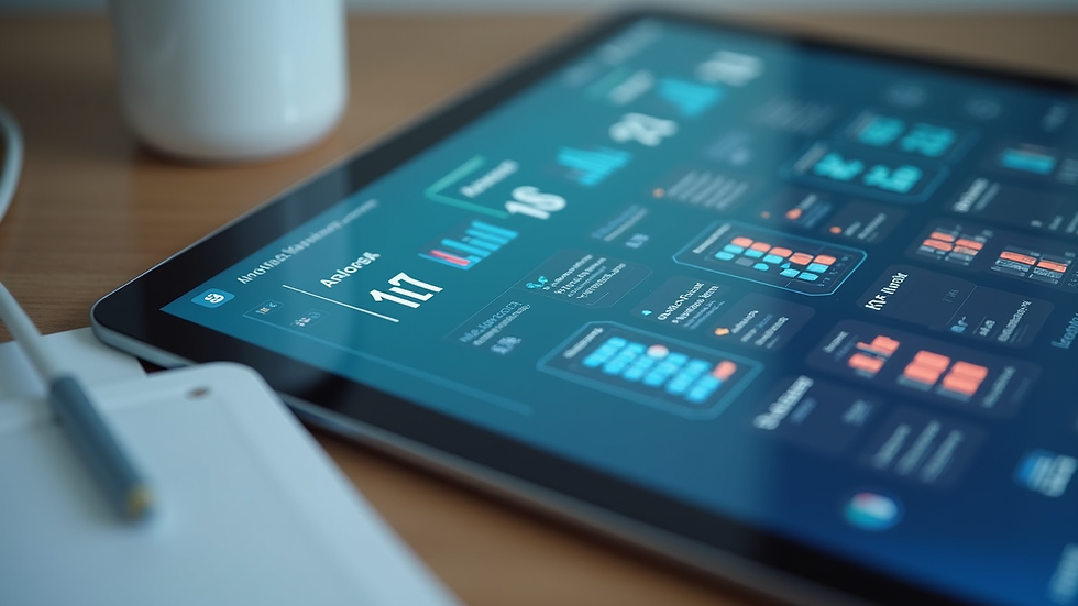 Close-up of a tablet showing an AI-powered medication information interface