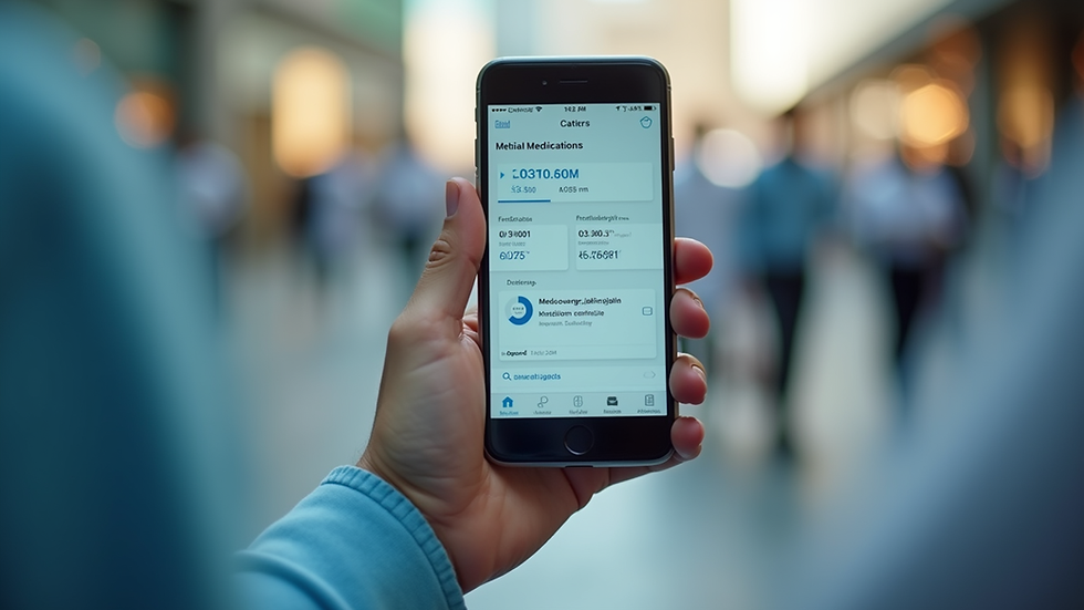 Eye-level view of a smartphone displaying medication information clearly