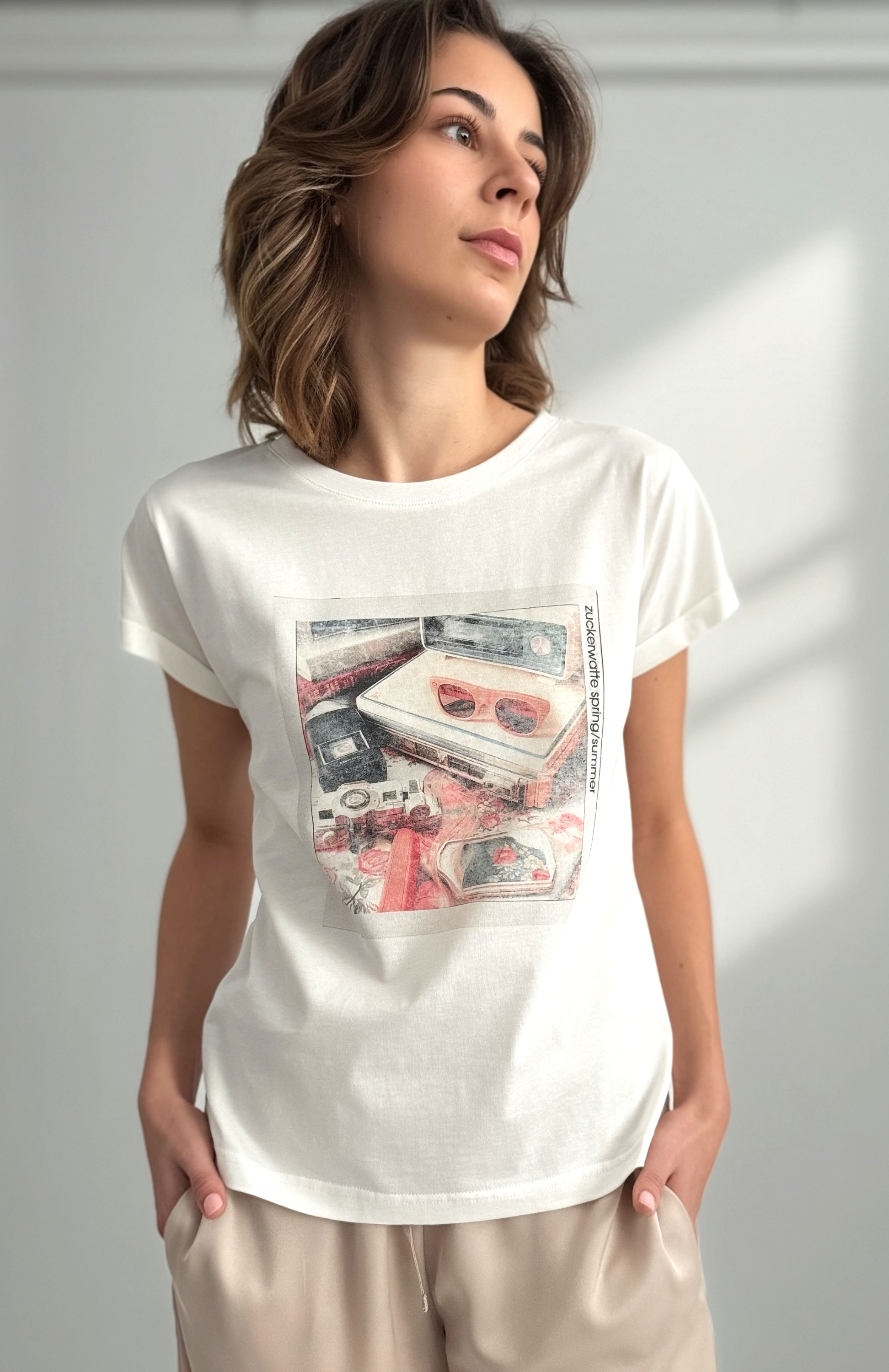 Zuckerwatte Printshirt aus 100% Baumwolle