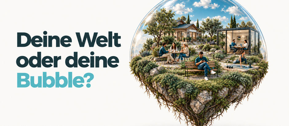 schwebede Insel in einer Blase