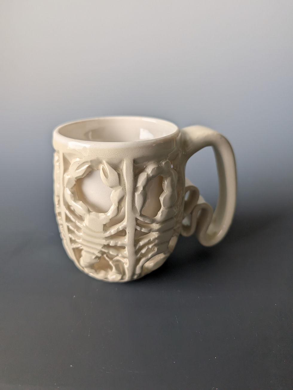 Thumbnail: White 🦂 Scorpio mugs (ribbon handle)