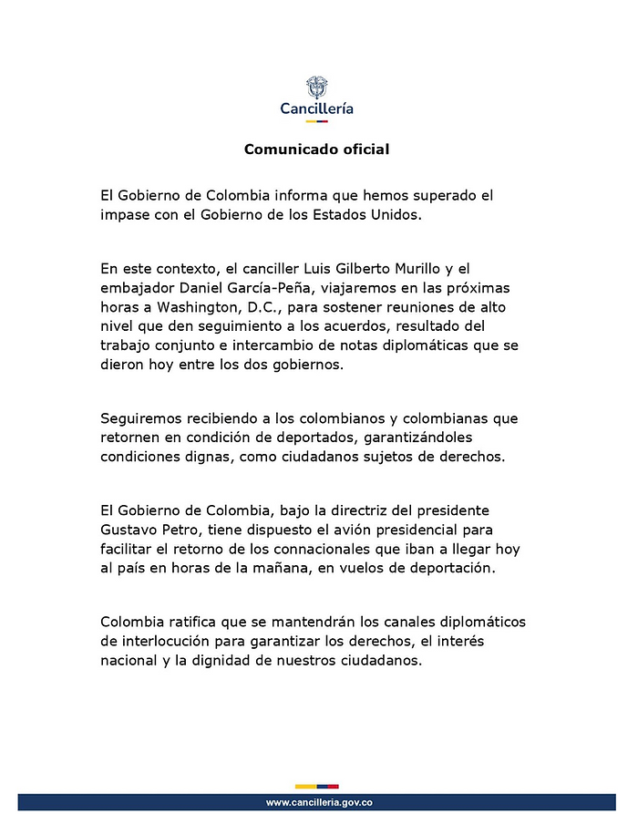 Fuente: Ministerio de Relaciones Exteriores - Cancillería.