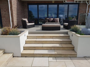 Eagle Valley Landscaping retaining wall modern garden Glasgow