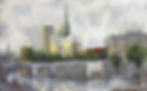Notre Dame de Paris II - acrylic on canvas - 30"x 48" - Sold