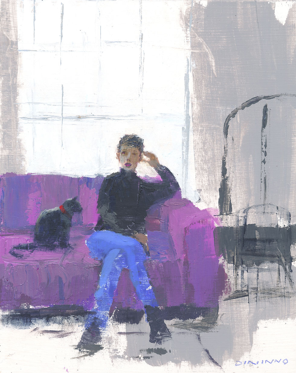 "Introspection" - acrylic on panel - 10"x8" - available at dk Gallery: