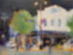 "Marietta Square at Night" - acrylic on cradled panel - 12"x16" - available at dk Gallery:
