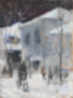 "Winter Bicyclist" - acrylic on canvas - 40"x30" - Sold
