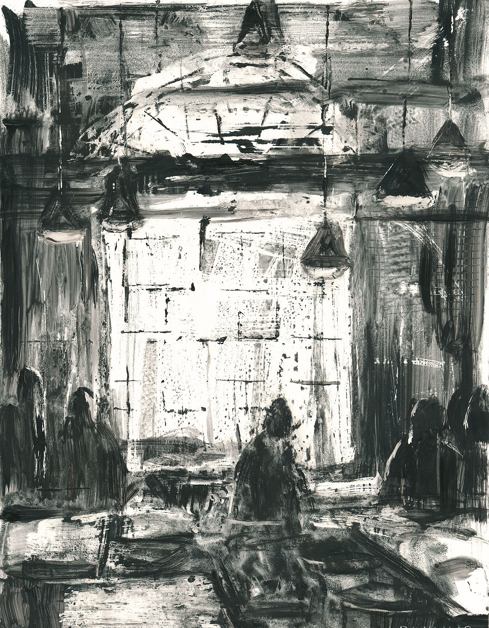 "Cafe" - acrylic on yupo paper - 12"x9" - For price, click below: