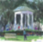"Gazebo in Glover Park" - acrylic on cradled panel - 8"x8" - Sold
