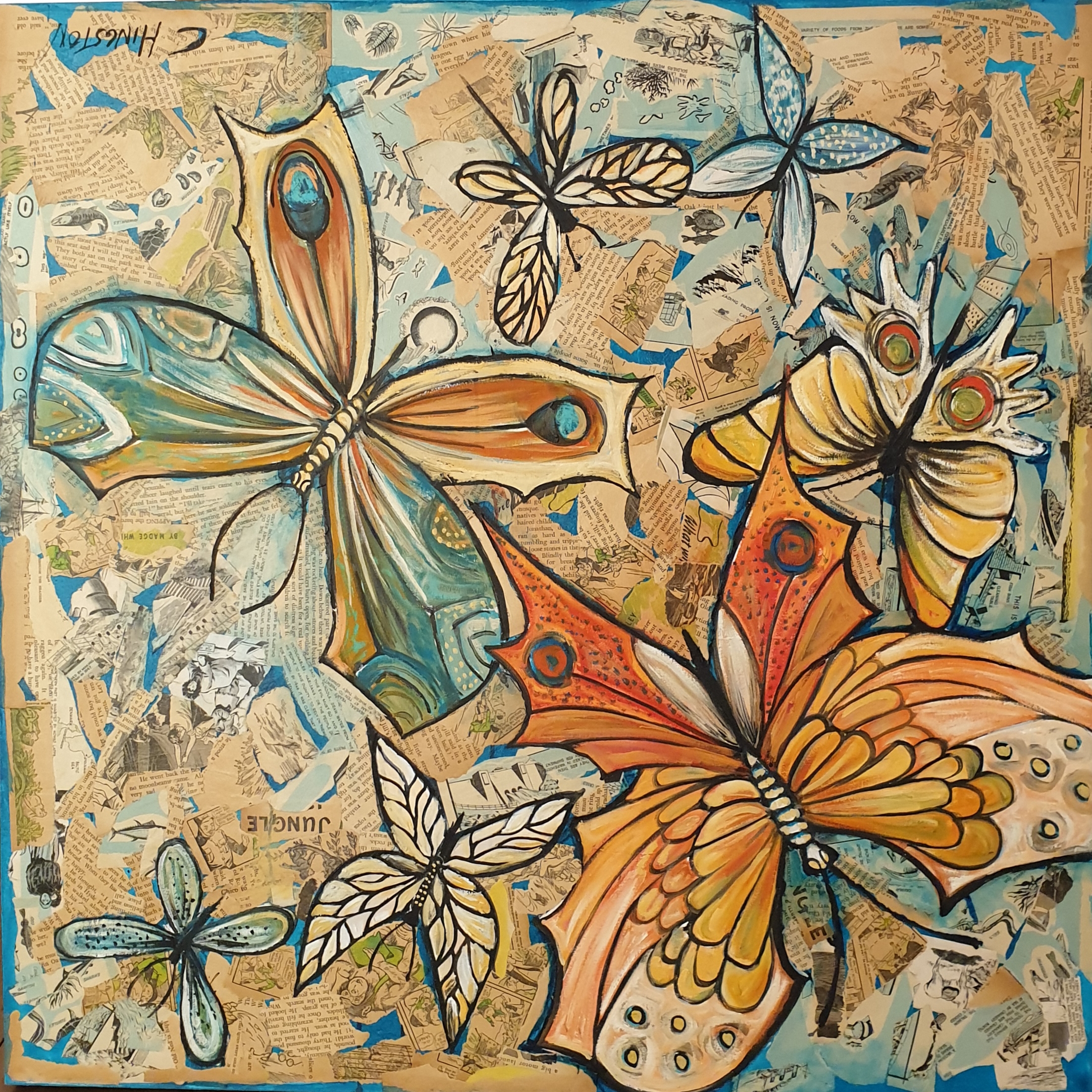 Aqua Paper Butterflies