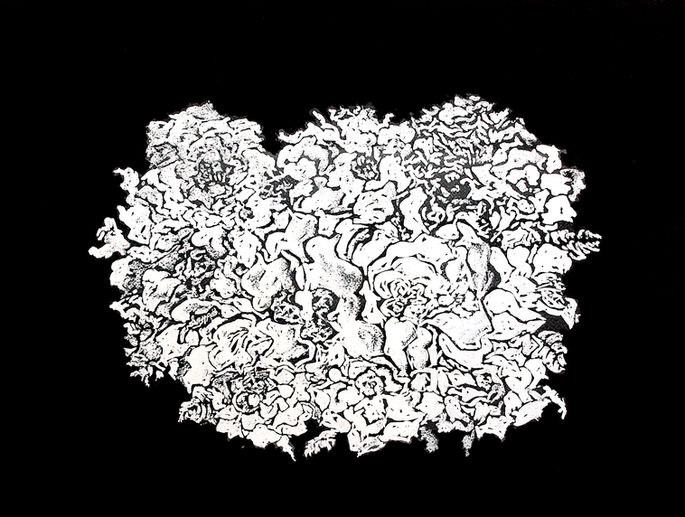 Untitled 1, Size: 19 by 15 inches, Medium: Ink on paper, Sold.