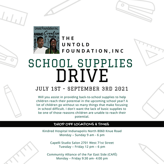 The Untold School Supplies Drive