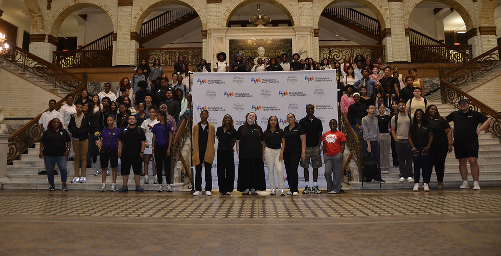 Group photo of participants in Philadelphia Youth Network's Summer Jobs Program - the PYNtern Program