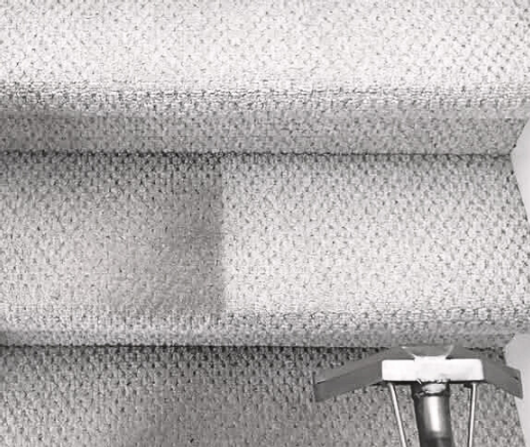 dirty staircase carpet cleaning process in Calgary