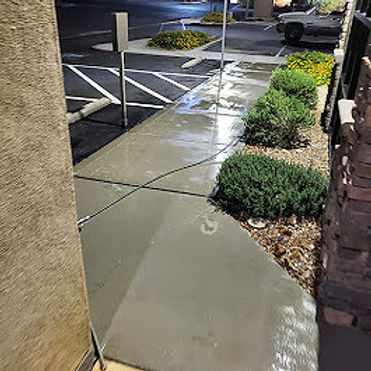 Showing the difference between clean and dirty concrete