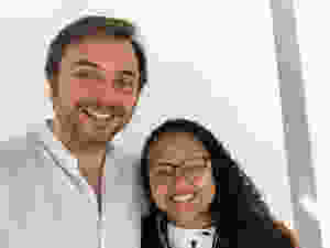 Rayana Vasconcelos with Ákos Gerold at the Lemann Foundation in São Paulo.