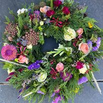 Floral Wreath on a slate tile