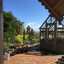 Sarahs's Greenhouse, wooden and the gardens