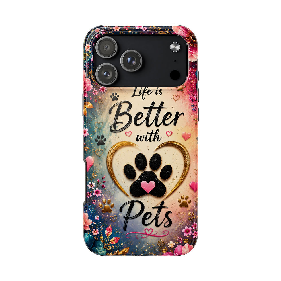 Thumbnail: Life Is Better With Pets Phone Case | Dog & Cat Lover | Tough Protective Case