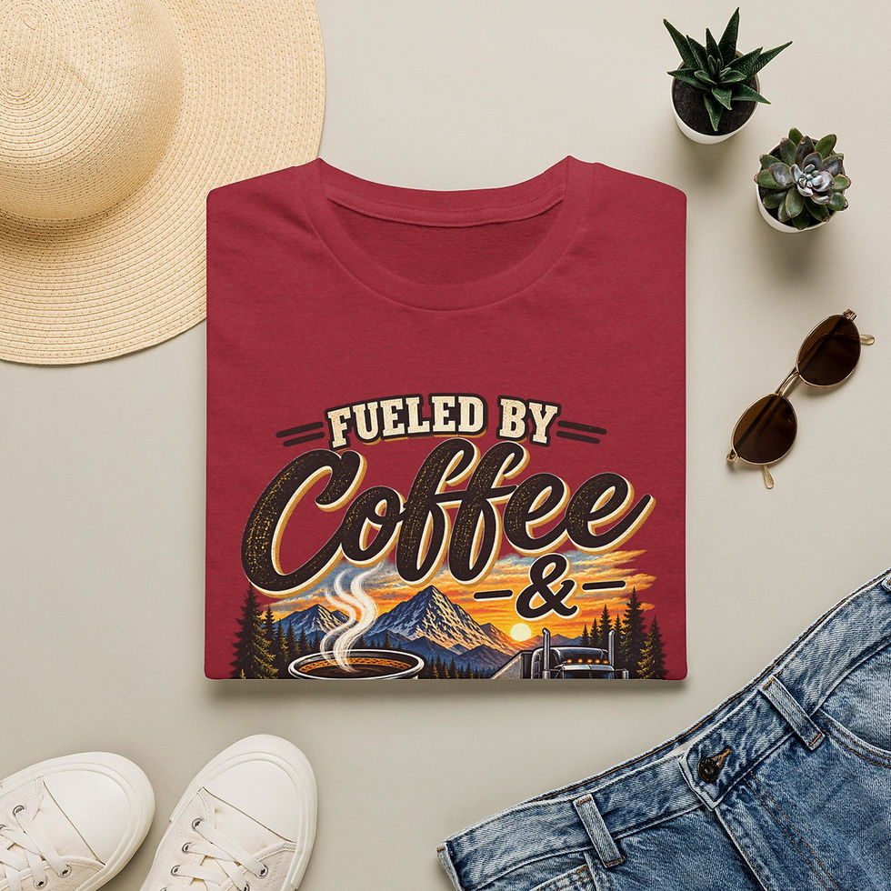 Thumbnail: Fueled by Coffee & Paw Prints Trucker Tee