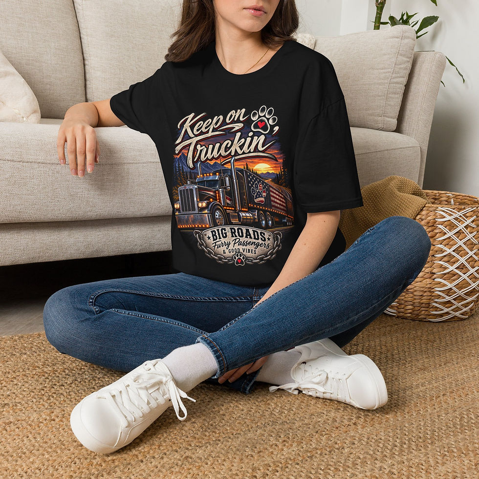 Thumbnail: Keep On Truckin’ – Big Roads, Furry Passengers & Good Vibes Tee