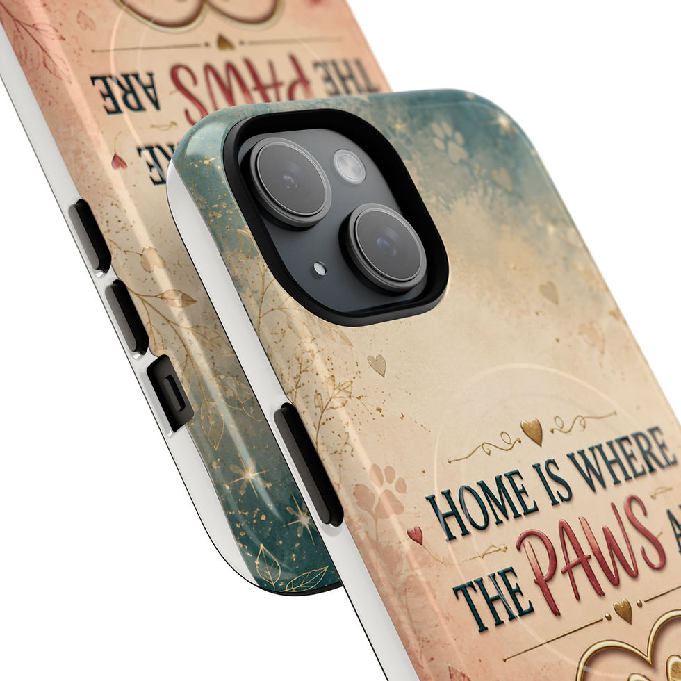 Thumbnail: Home Is Where The Paws Are | magnetic tough case | paw print heart design