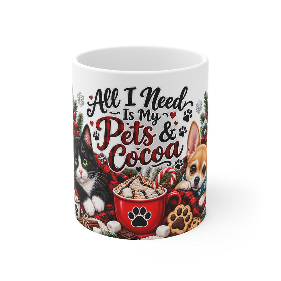 Thumbnail: All I Need Is My Pets & Cocoa Winter Pet Lover Mug – 11 oz