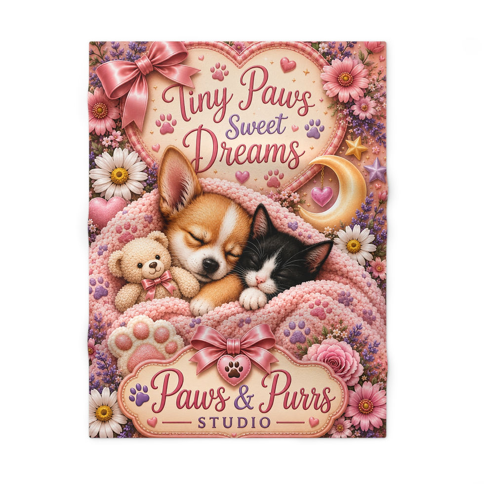 Thumbnail: Tiny Paws Sweet Dreams Baby Girl Blanket | Inspired by Rynlee
