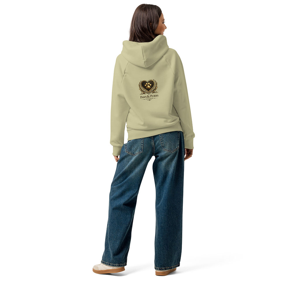 Thumbnail: Pink Paw Heart Paws & Purrs Heavyweight Hoodie