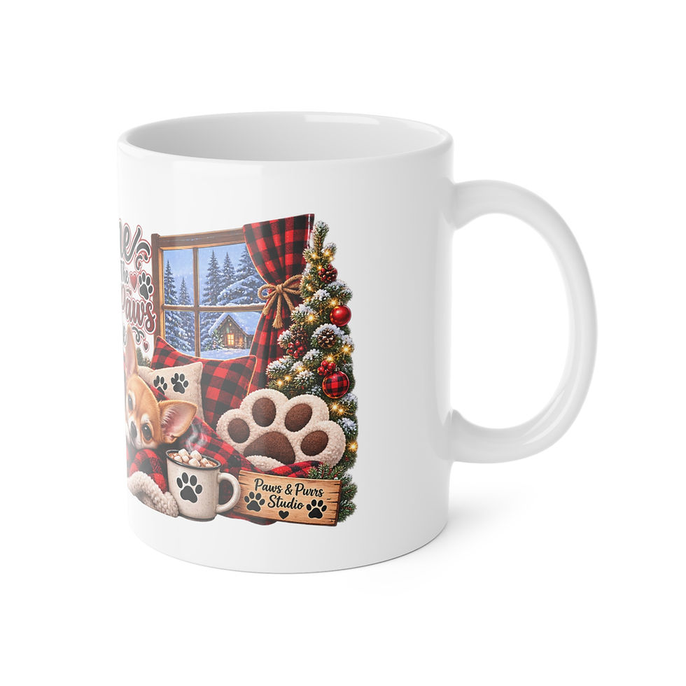 Thumbnail: Home Is Where the Warm Paws Are Winter Pet Lover Mug – 11 oz