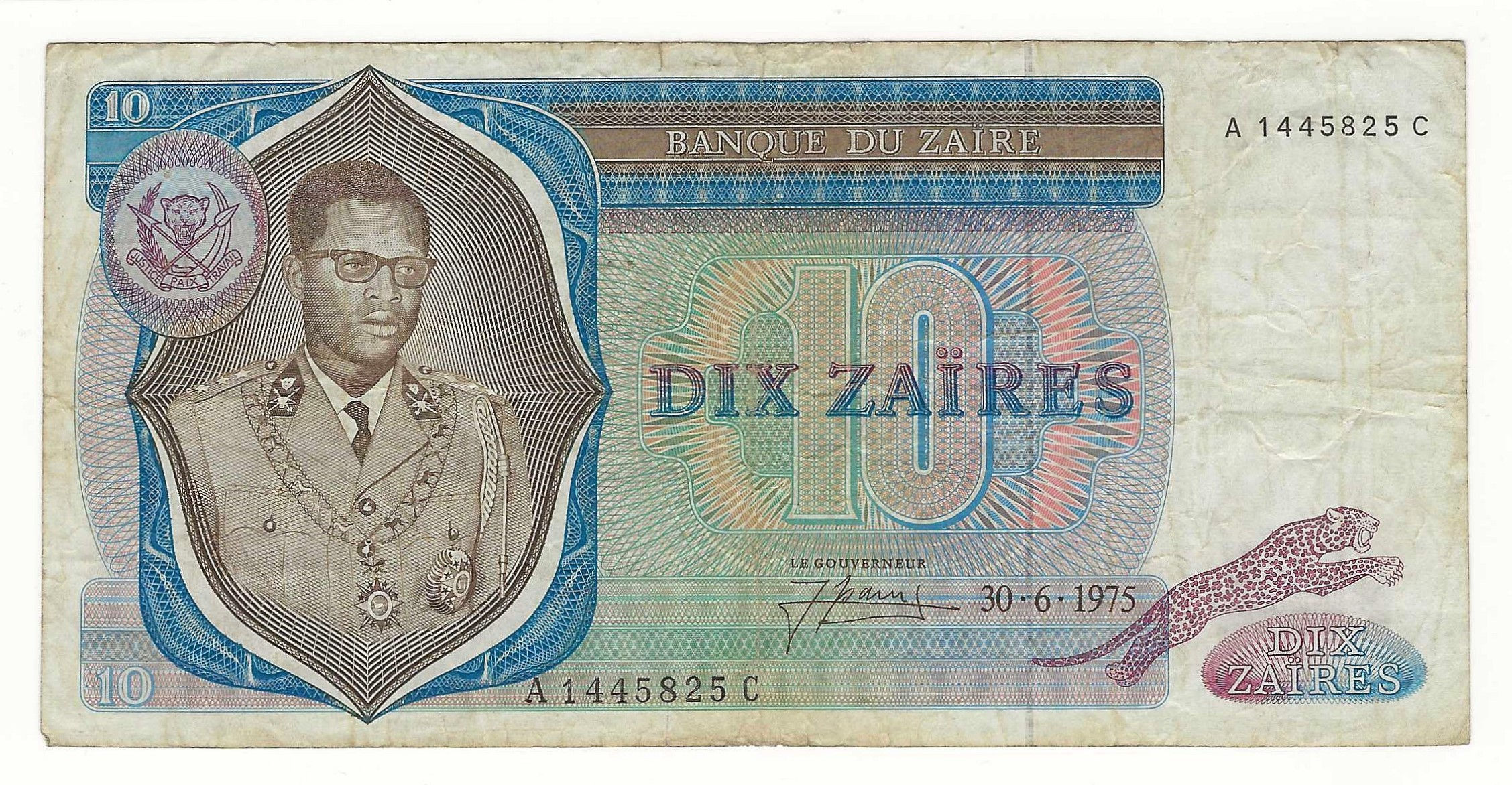 Zaire - 10 Zaires - 1976 - pick# 23a