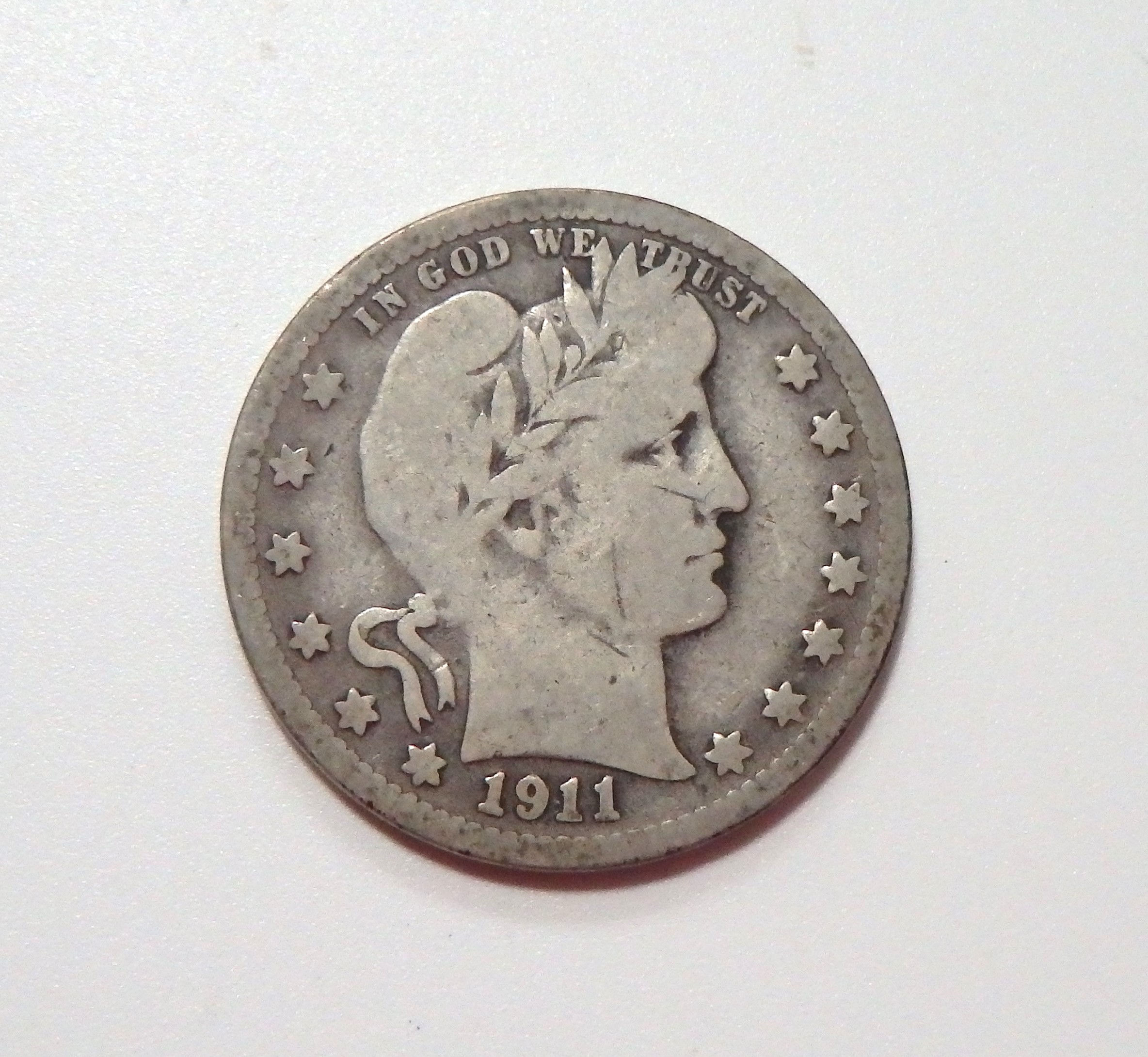 1911-D Barber Quarter - Very Good