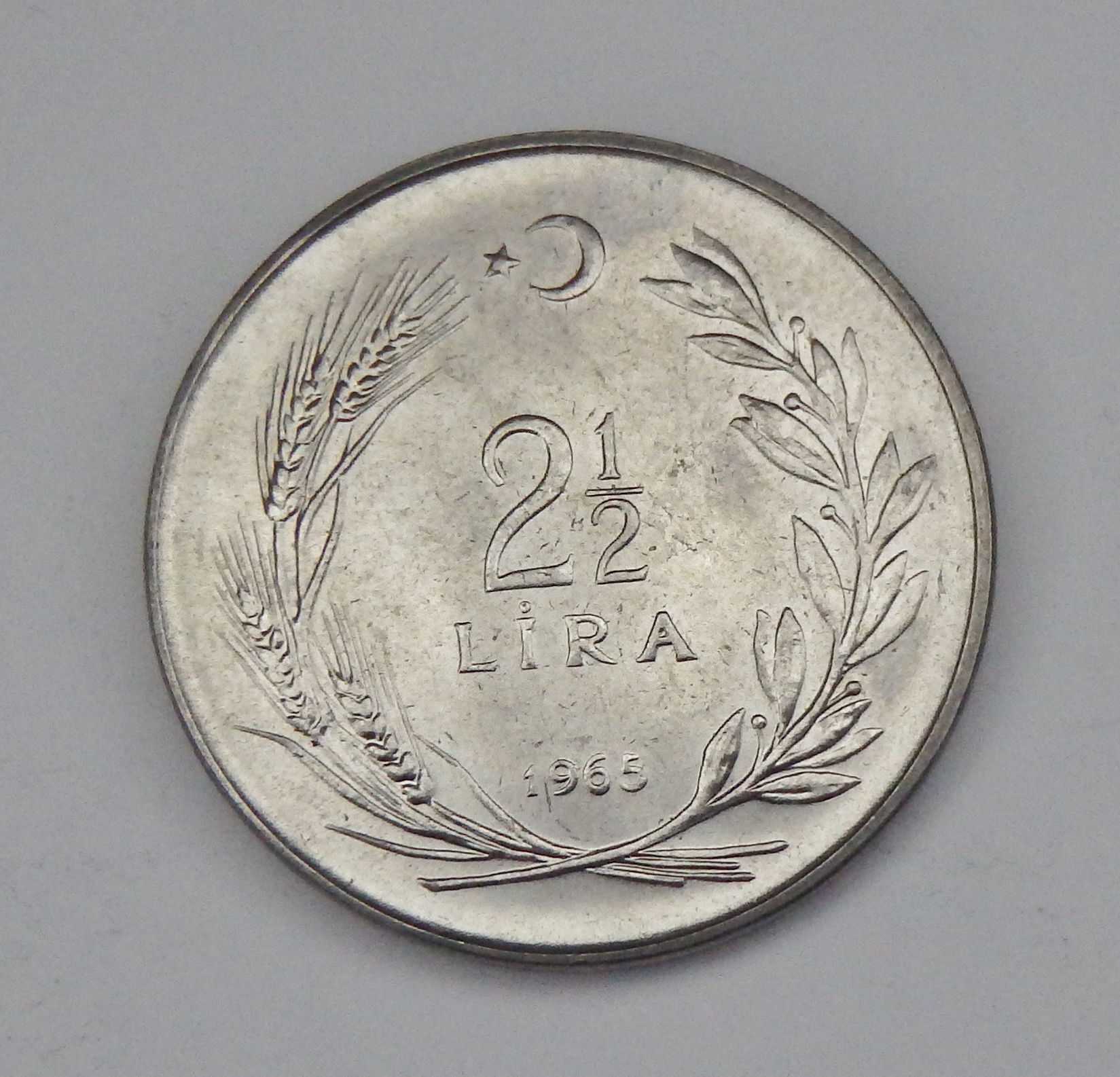 Turkey - 2 1/2 Lira - 1965