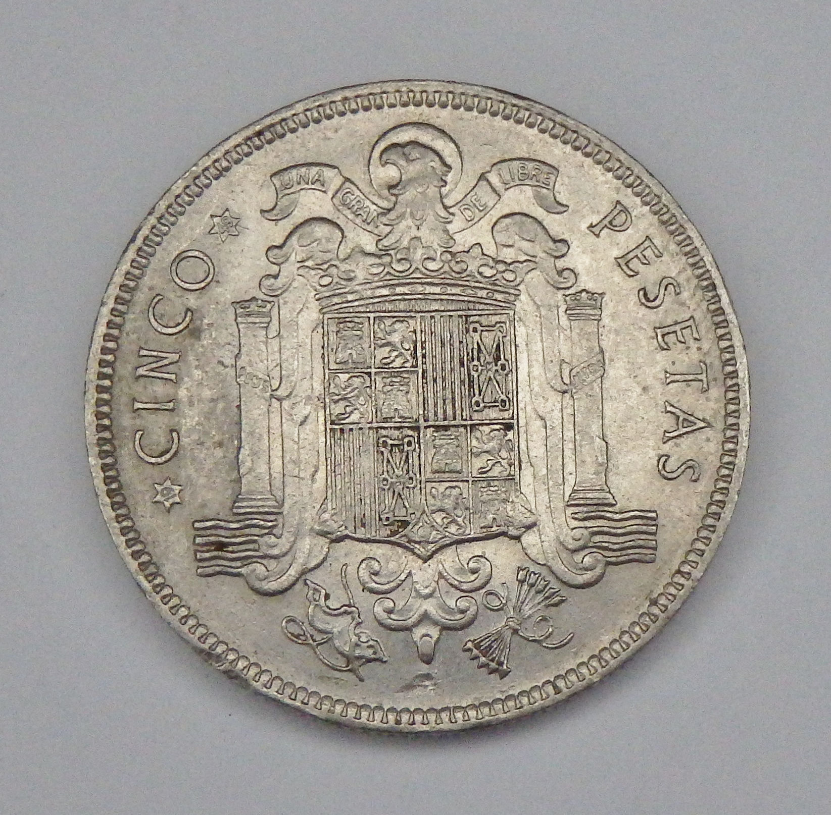 Spain - 5 Pesetas - 1949(49)