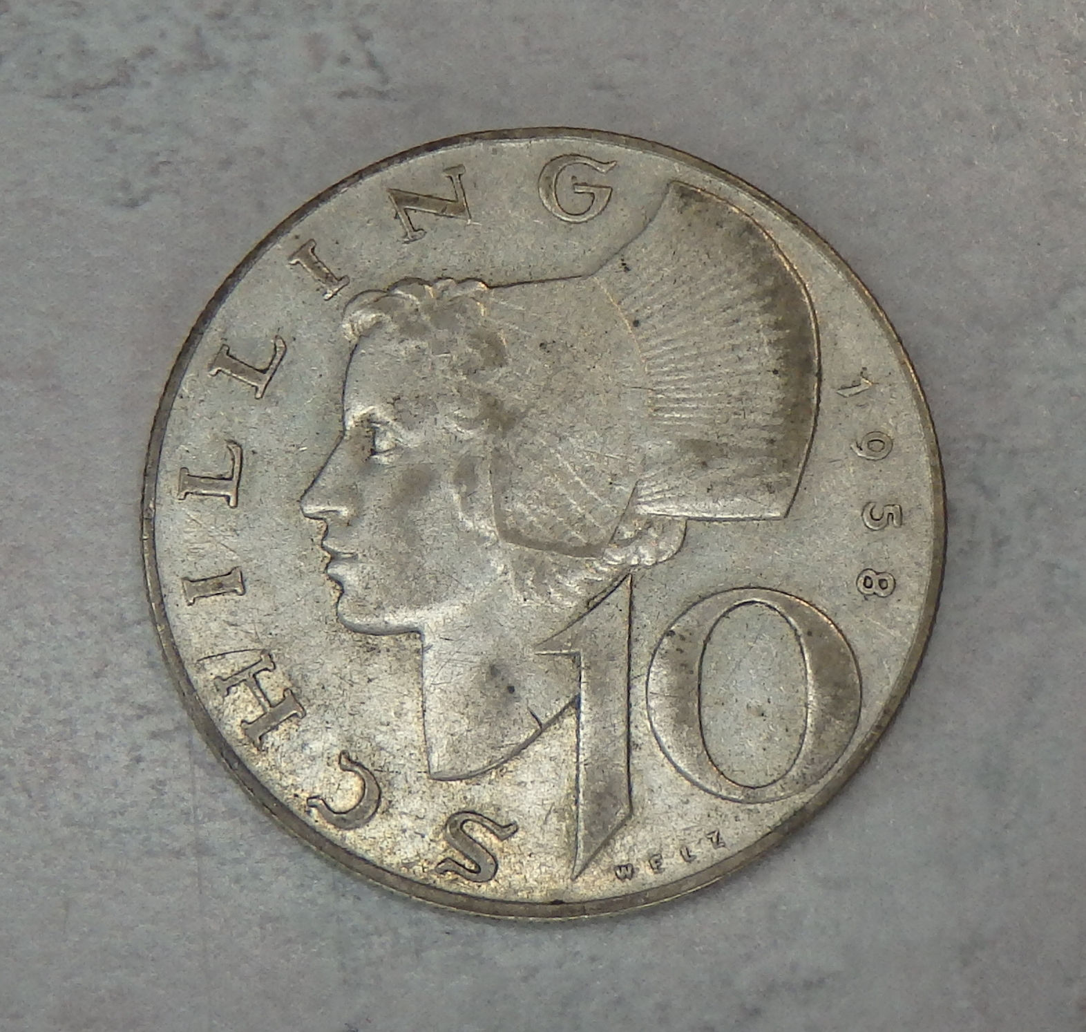 Austria - 10 Shilling - 1958
