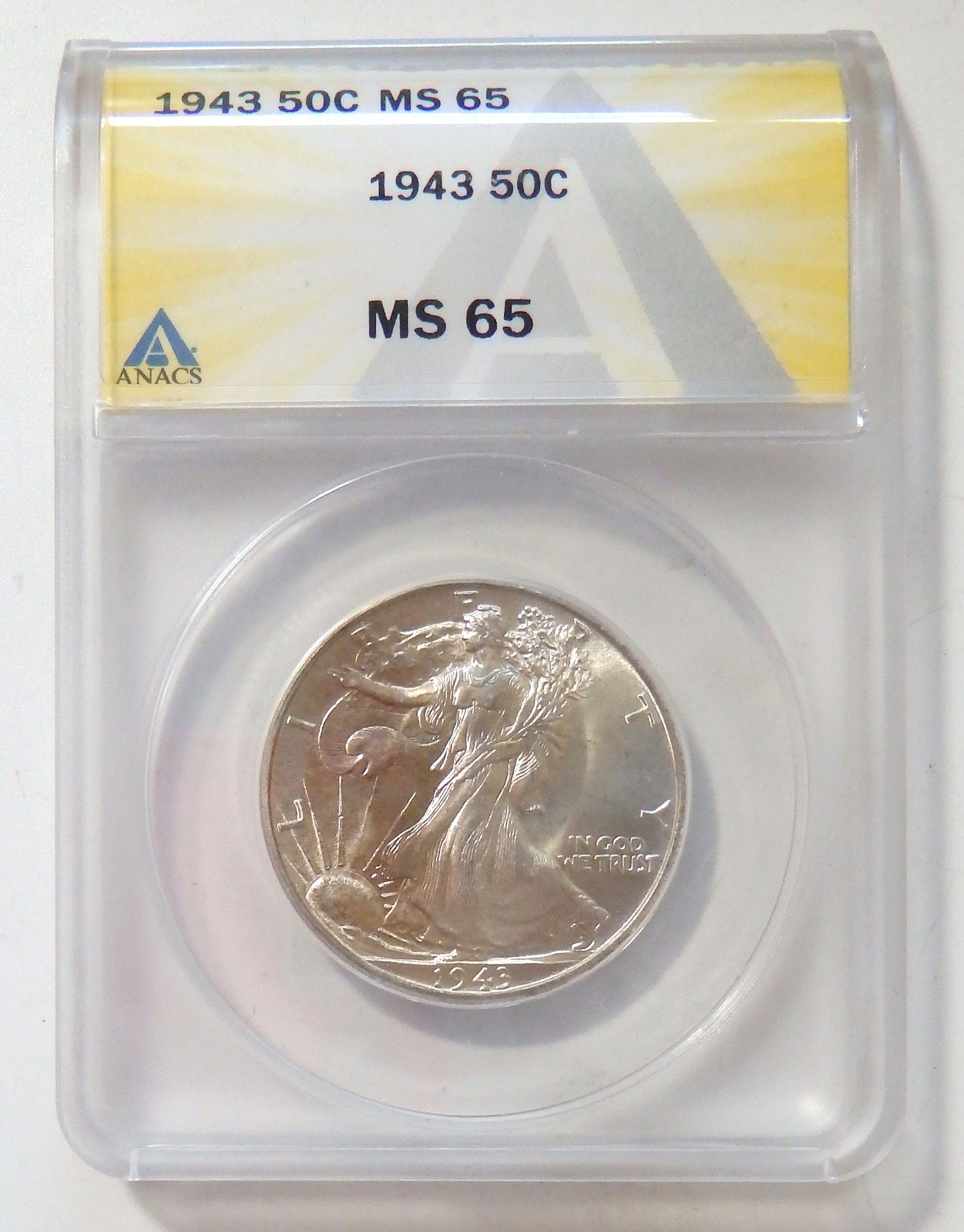 1943 Walking Liberty Half Dollar - MS65