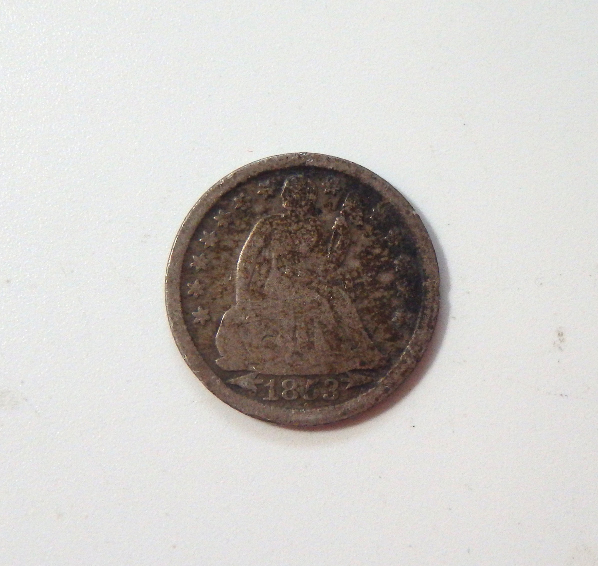 1853 (w/ arrows) Seated Liberty Dime - Very Good