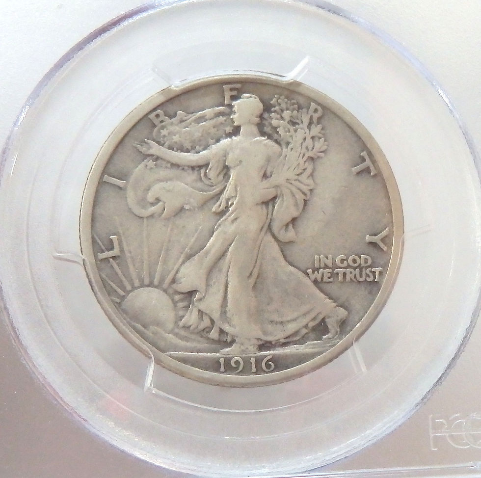 Thumbnail: 1916 Walking Liberty Half Dollar - VF30