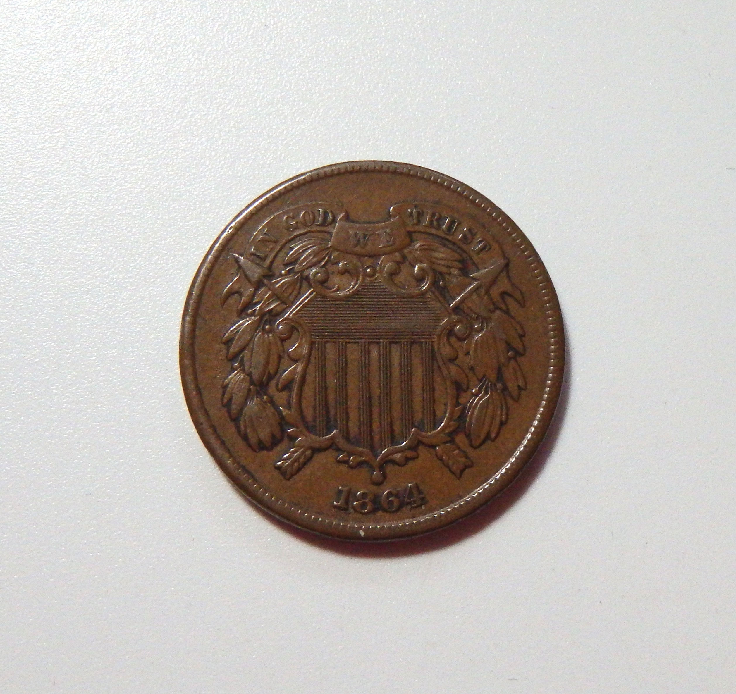 1864 (Large Date) Two Cent - Extra Fine