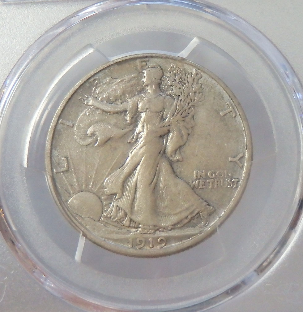 Thumbnail: 1919-S Walking Liberty Half Dollar - VF35 CAC