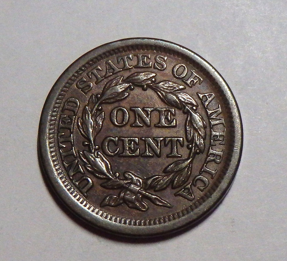 Thumbnail: 1853 Braided Hair Large Cent - About Uncirculated