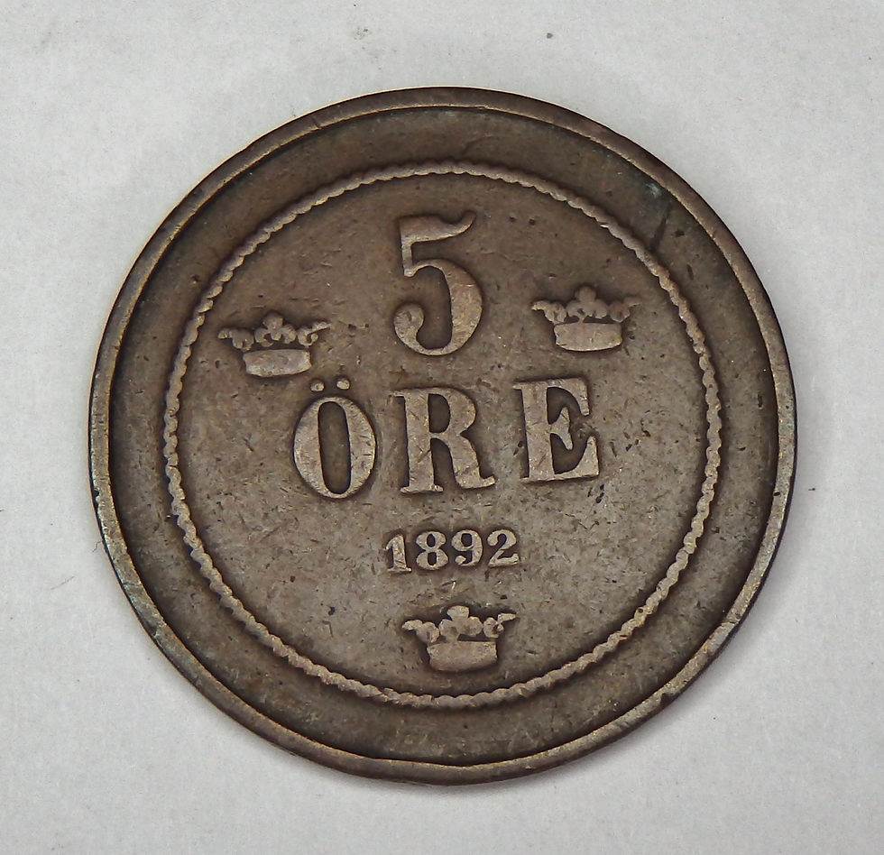 Sweden - 5 Ore - 1892