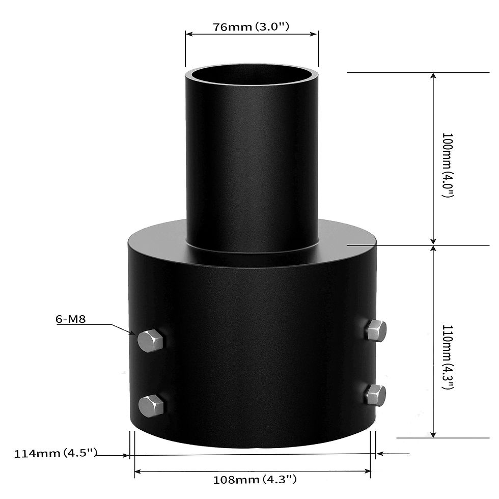 Thumbnail: 4in to 3in Round Pole Tenon Adapter Reducer LED Post Top Pole Mounting Bracket