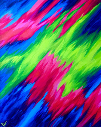 Large Aurora Borealis painting abstract