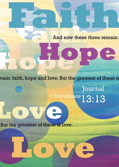 Faith Hope Love hardcover journal