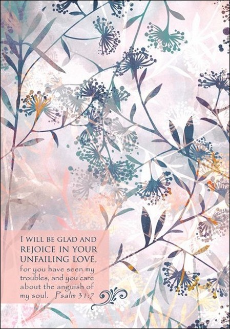 I Will Be Glad floral hardcover journal