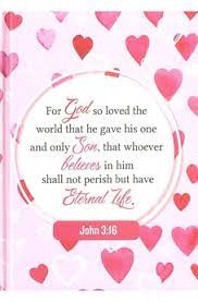 John 3:16 Pink Hearts A5 Hardcover Journal
