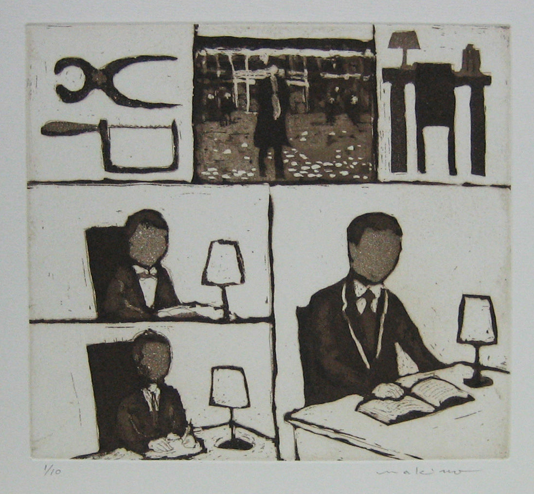 マッキー(牧野良幸) "運び出された学生時代の机"